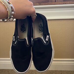 vans black classic slip on shoe